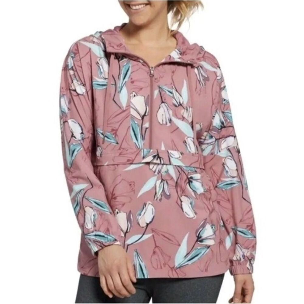 Calia by Carrie underwood pink floral windbreaker jacket size medium